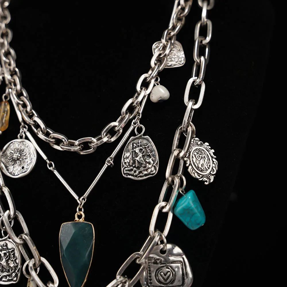 Unique Irregular Shape Pendants And Multi-Layered Designs In European And American Style Necklaces For Women's Banquets...
