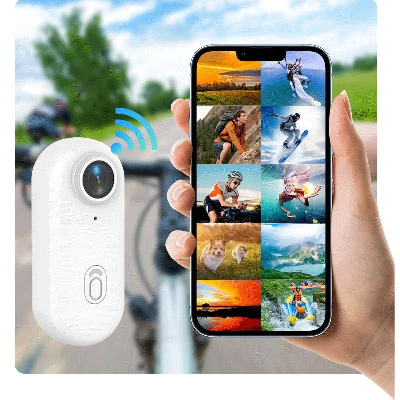 Pocket 4K Mini Camera Magnetic Wearable Cam with Waterproof Shell WiFi Bike Motorcycle Camera Friendly for Casual Cycling Vlog