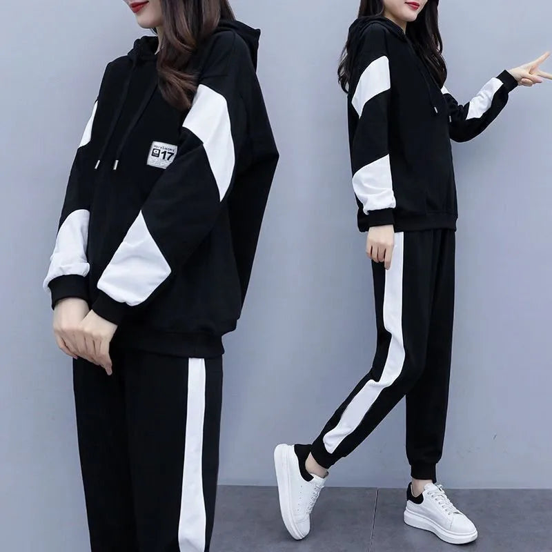 Plus Size Casual Sportswear Set 200 Pounds Large Women's Fashionable Loose Two-Piece Suit Spring Autumn New Arrival |...