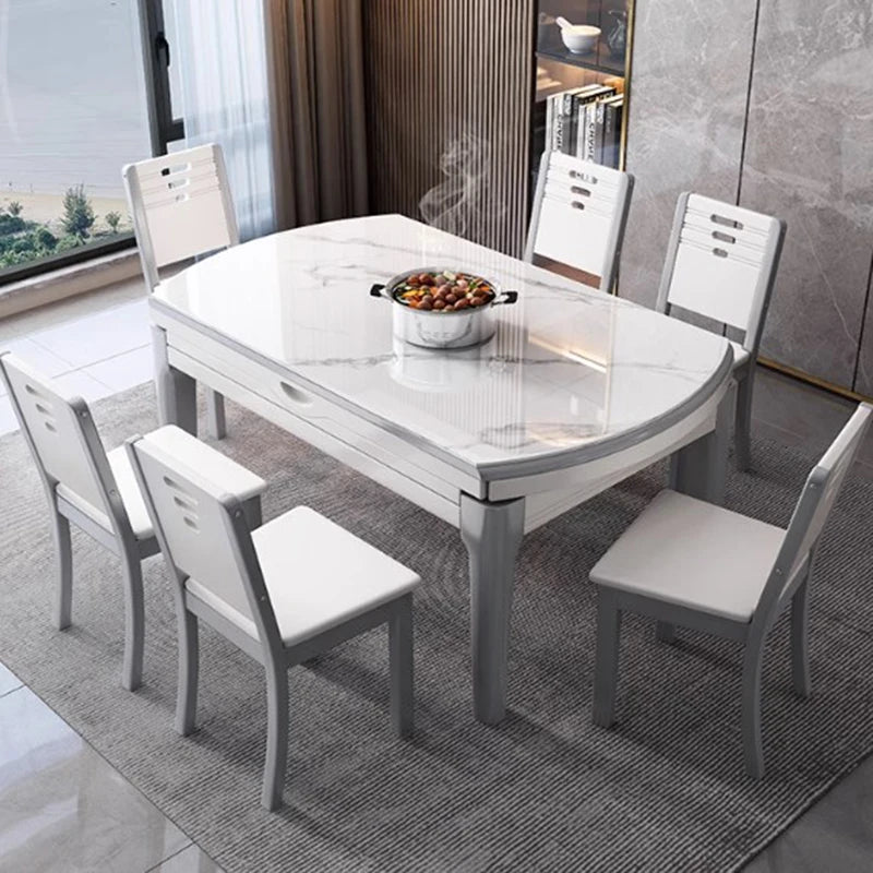 Minimalist Luxury Dining Table Extendable Nordic Centerpiece Hall Dining Table Chairs Multifunctional Muebles Home Furniture