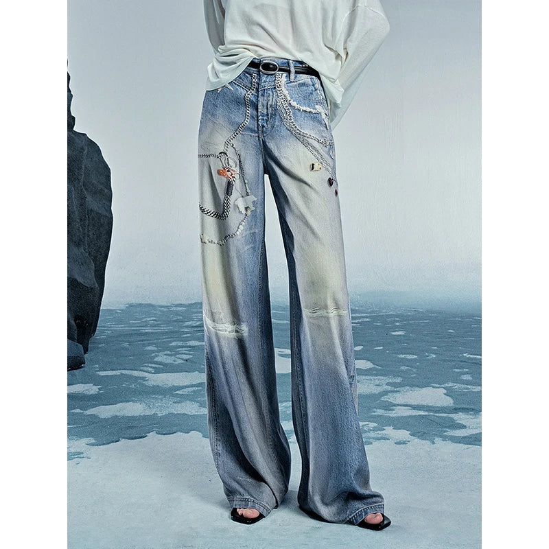 TOYOUTH Women Denim Jean 2025 Spring New Long Pants 8518053 | Kimlud Office Luxury Pants
