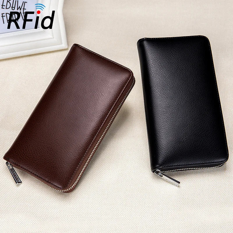 Women Wallets Long Genuine Leather Purses RFID Anti Theft Money Bag For Women Phone Purse Large Capacity Card Holders Carteras