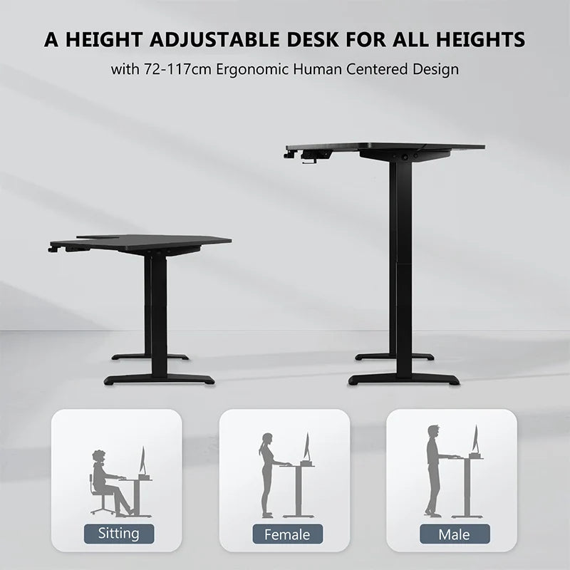 Height-adjustable Desk L Shaped Electric Standing Desk for Study Esports StandUp Corner Computer Desk Home Office Sit Stand Desk - Kimlud