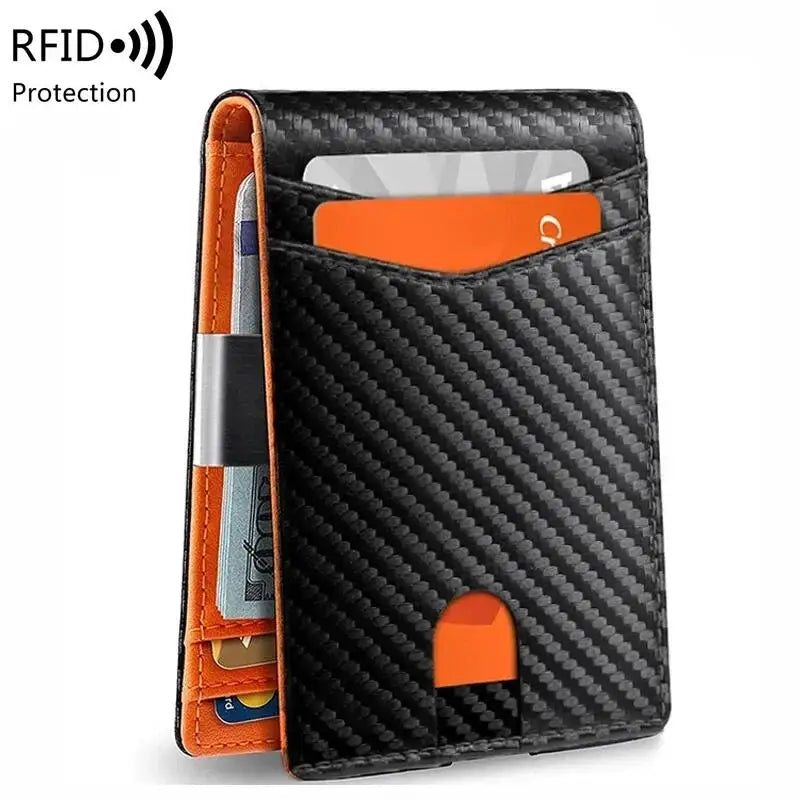 Rfid Carbon Fiber Luxury Men Wallets Money Bag Slim Thin Man Card Holder Wallet for Men Small Short Purse Male Vallet Billfold