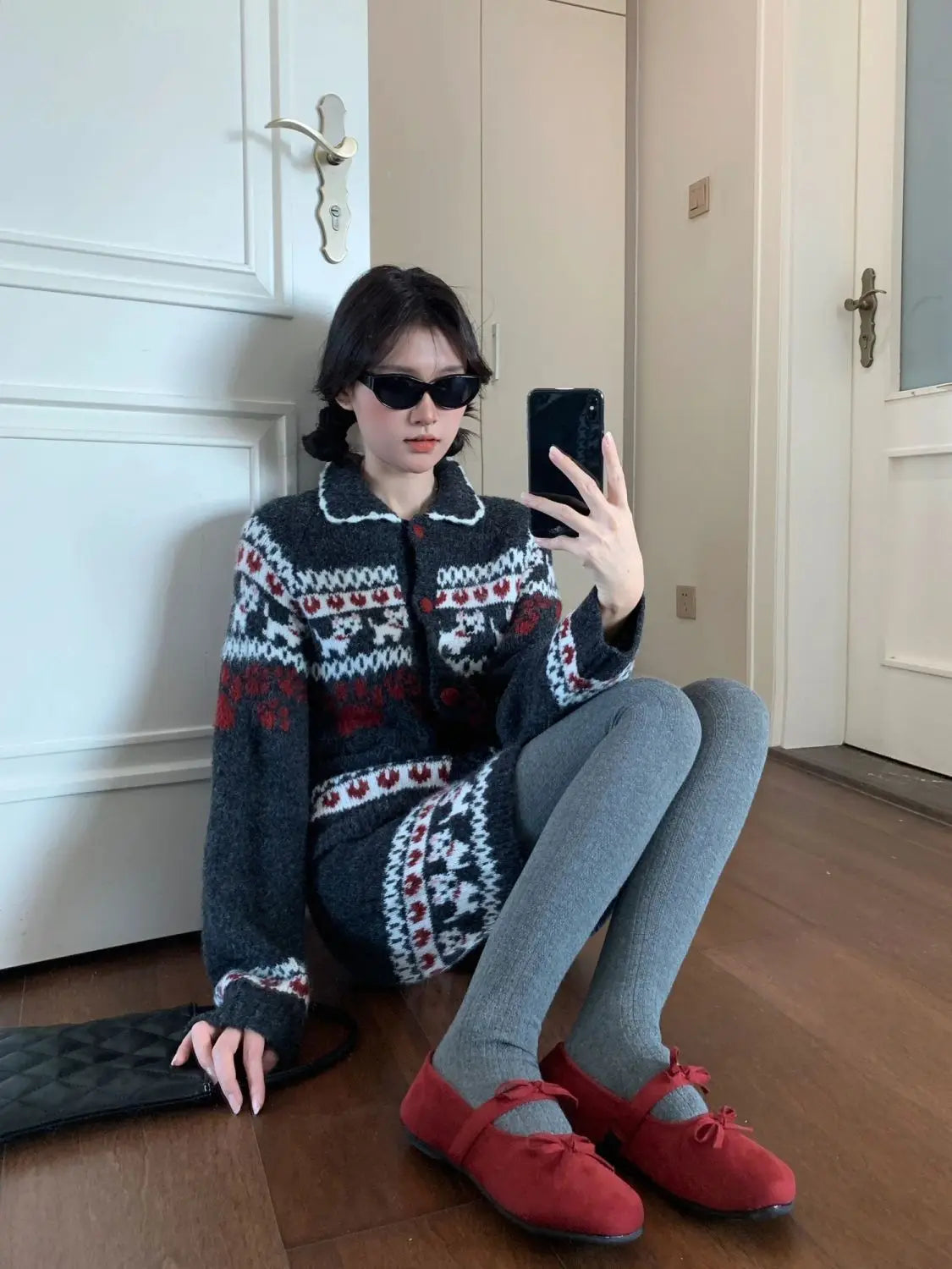 Knitted Suit Women 2025 Fashion Vintage Sping Autumn Cardigan Sweater Coat Short Skirt Ladies Two Piece Set Outfits