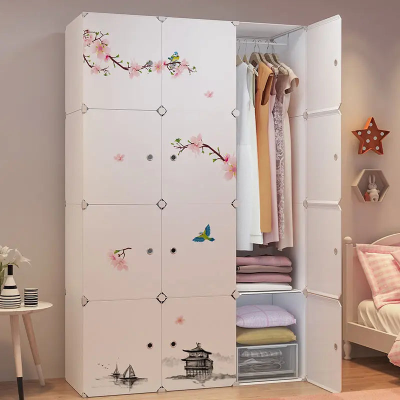 New Style Collapsible Bedroom Furniture Assemble Wardrobe Plastic Durable Clothes Cabinets Simplicity Large Space Storage Locker - Kimlud