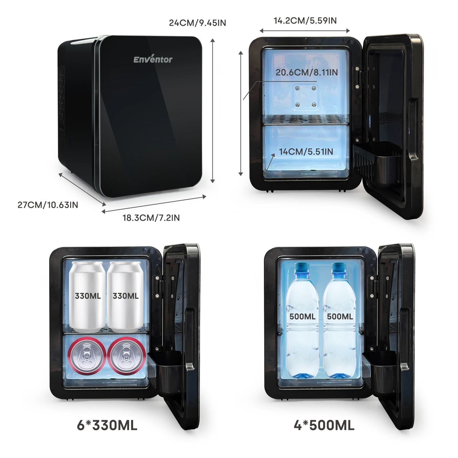 Enventor 4L Mini Refridgerator Portable Car Skincare Fridge Multi-functional Thermoelectric Cooler and Warmer For Summer Camping - Kimlud