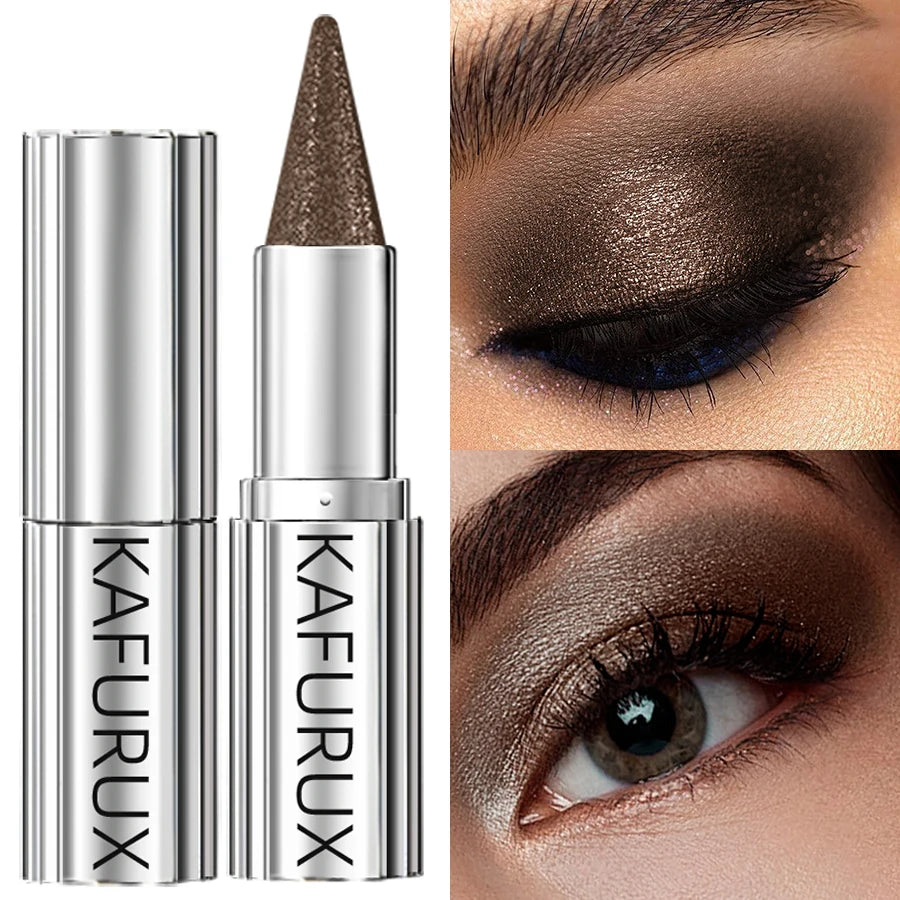 1pc Waterproof Brown Eyeshadow Sticks Long Lasting High Pigmented Shimmer Glitter Natural Eye Shadow Pencil Crayon Makeup Gifts - Kimlud