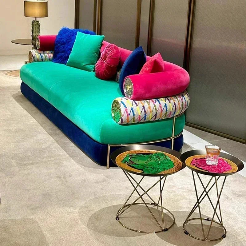 Soft Fancy Unique Sofa Modern Wood Nordic European Puffs Sofa 3 Seater Muebles Para Salas Modernos Living Room Furniture - Kimlud