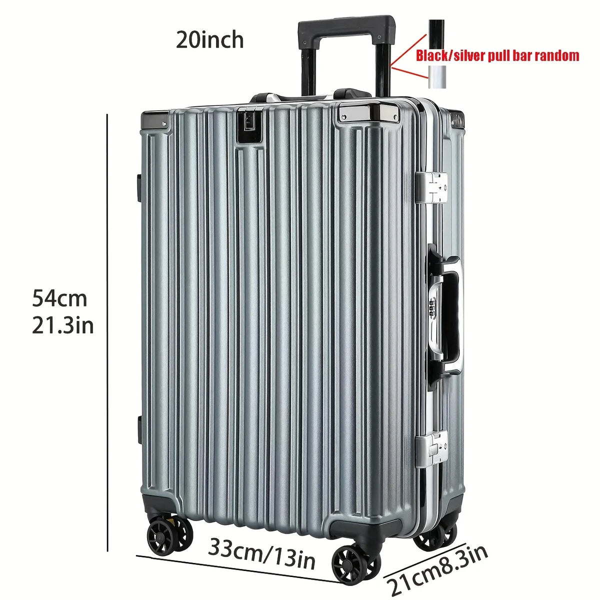 Carry On Luggage -With Aluminum Frame - 20 Inch PC Hard Shell Suitcase - With Cup Holder & USB Port And TSA Locks |...
