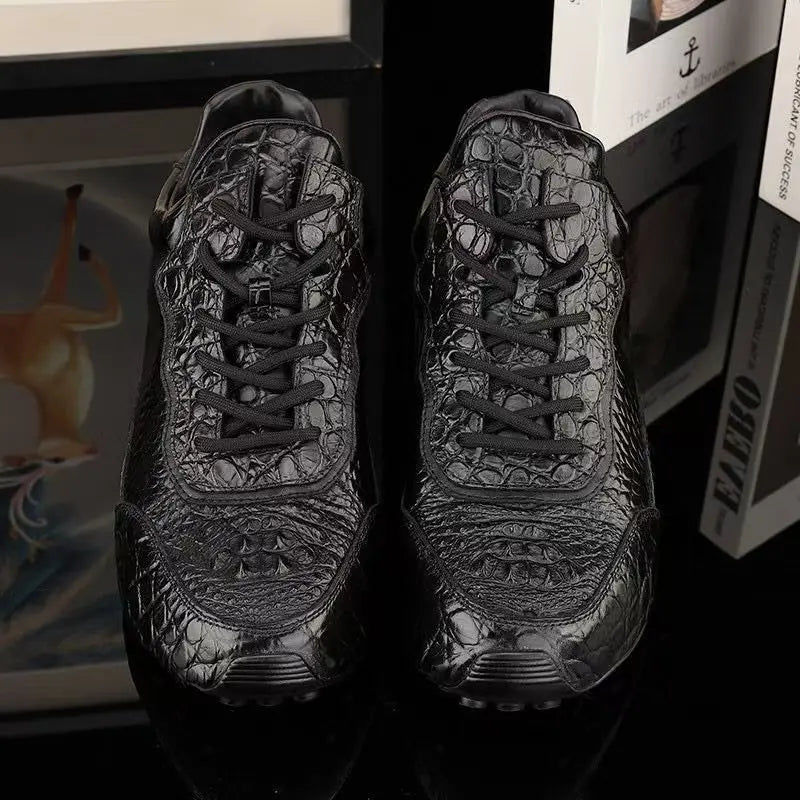 2025 new arrival Crocodile skin causal shoes men,male Genuine leather sneakers PDD620