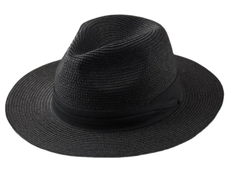 XL Big Head 63CM Summer Beach Woven Sun Hats Men Women Plus Size Jazz UV UPF 50+ Sun Protection Travel Panaman Straw...