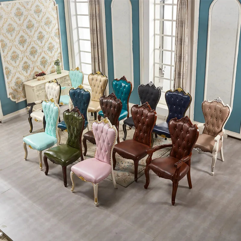 European Light Luxury Chairs Simple Solid Wood Party Unusual Adult Restaurant Chairs Design Comfy Lounge Stoel Home Furniture - Kimlud