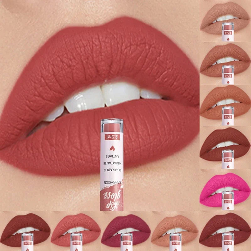Rose Red Matte Liquid Lipstick Makeup Lip Glaze Moisturizing Waterproof Durable Lip Mud Non-stick Cup Lip Gloss Makeup...