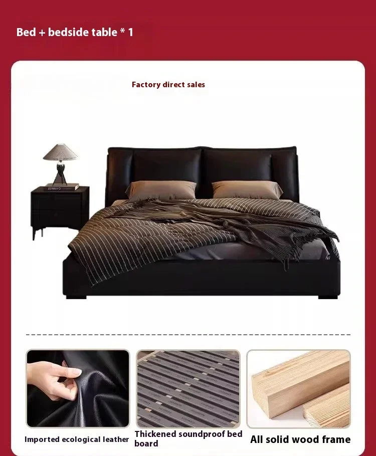 180X200cm Double Luxury King Size Bed with Office Headboards Racks and Frame Bedroom Sets Full Set Furniture Bed with...