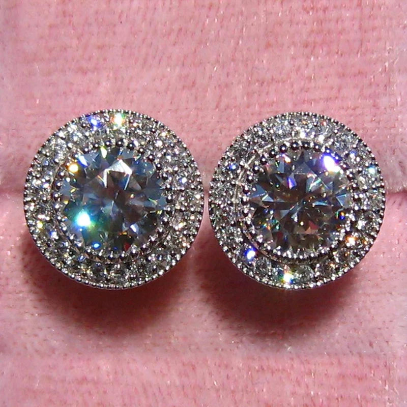 Huitan Dainty Small Round CZ Stud Earrings for Women Simple and Elegant Daily Wear Ear Piercing Accessories Statement...