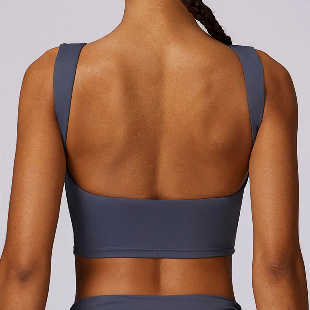 High Strength Sports Bra Shockproof Crop Top Anti-sweat Fitness Top Women Yoga Bra Backless Push Up Sport Top Gym Workout Top - Kimlud