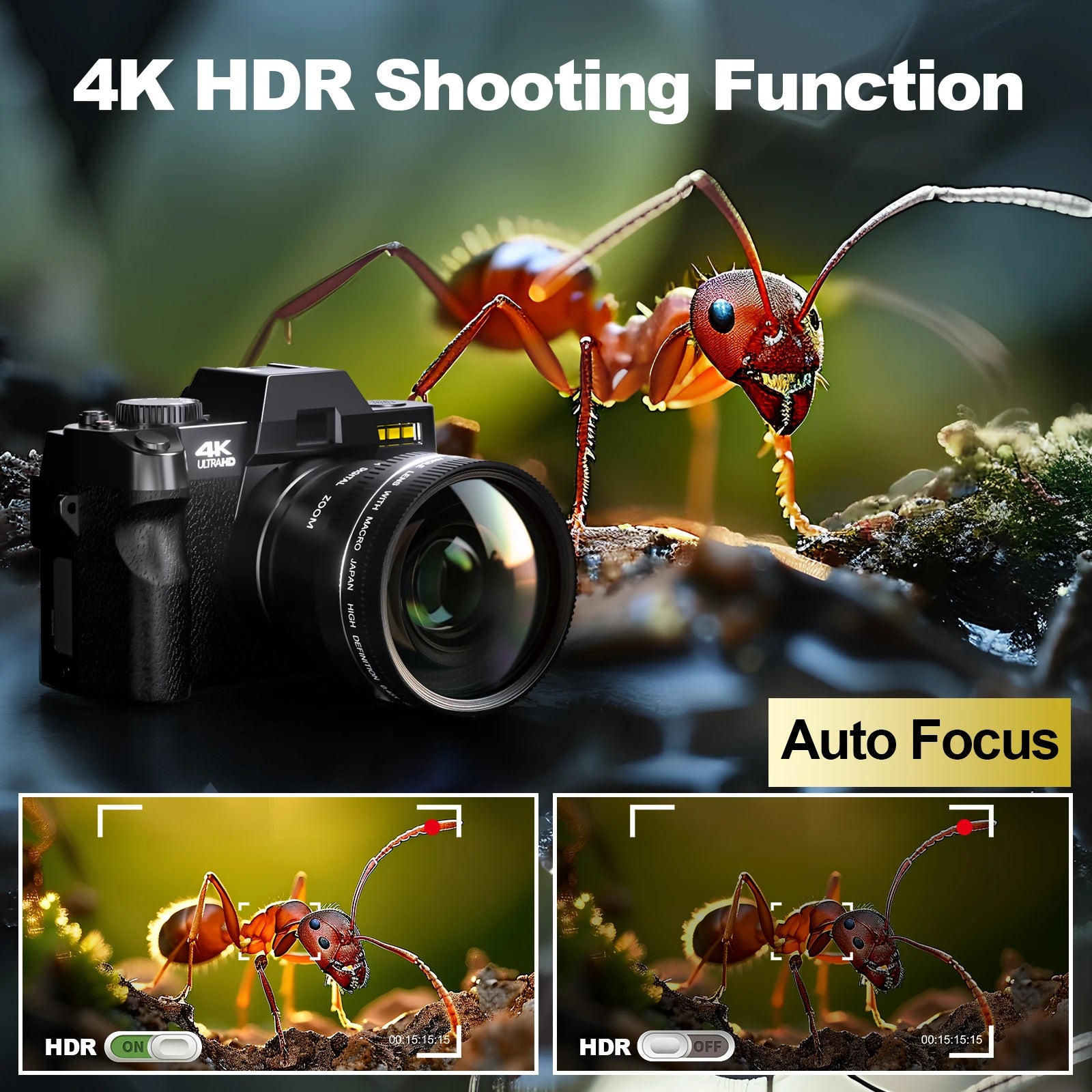 NBD 48MP Digital Cameras for Photography with WiFi & App Control,4K Autofocus Vlogging Camera , Anti-Shake, Dual...