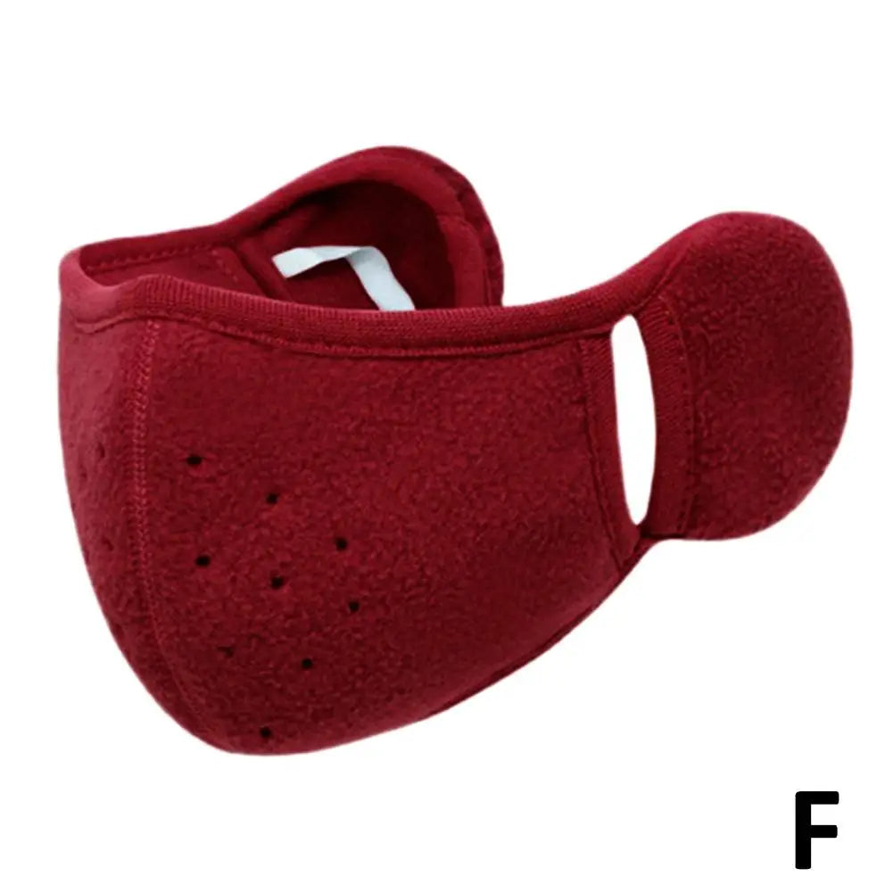 Winter Fleece Earmuffs with Windproof Mouth Cover Unisex Warm Ear Warmer Breathable Face Mask for Outdoor Activities