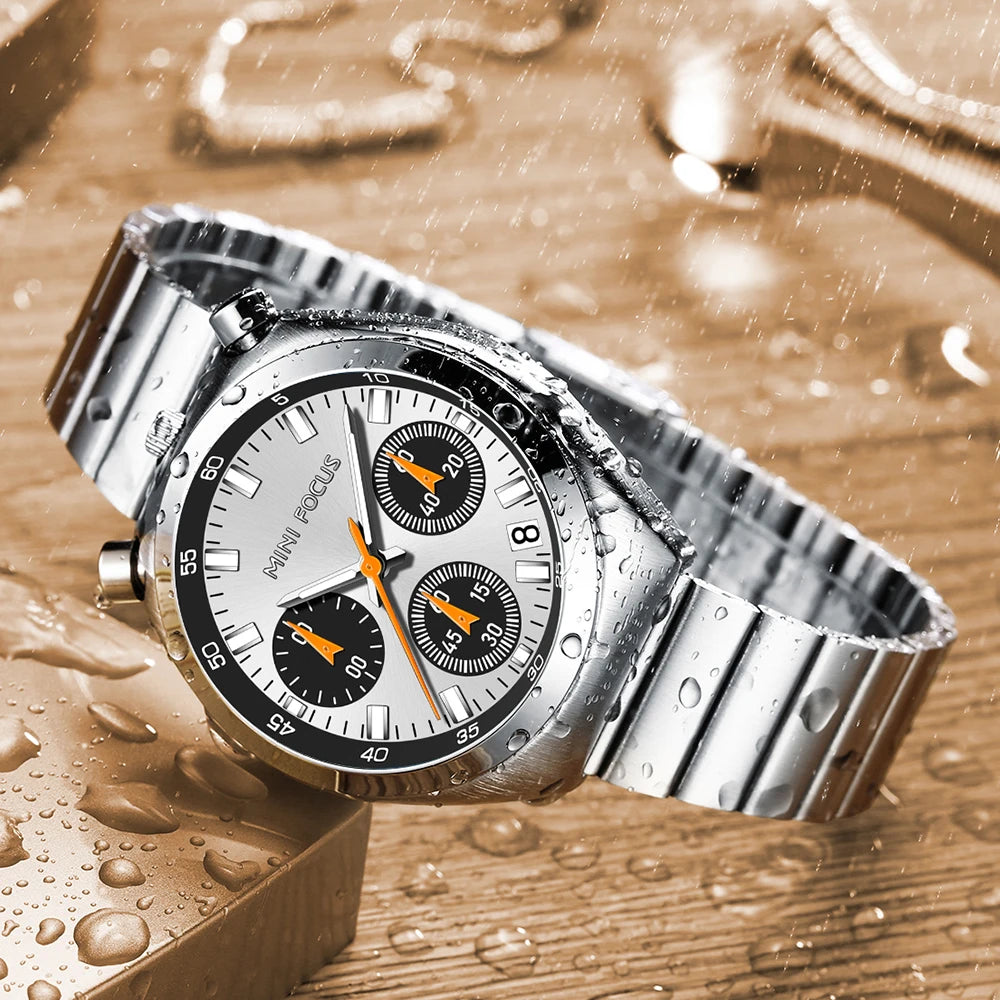 MINI FOCUS Fashion Ladies Watches Top Brand Luxury Multifunction Dial Stainless Steel Strap Elegant Quartz Women Watch Luminous