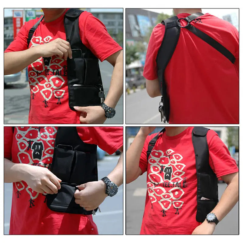 Travel Safe Anti-Theft Safety Hidden Underarm Shoulder Bag Double-Bag Design Pouch Secret Agent Shoulder Phone Case...