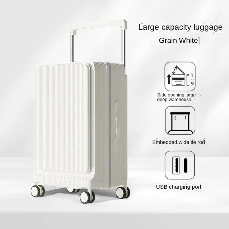 Large-capacity 30 inch 2026 New Side-opening Luggage Wide-handle Travel Suitcase 20 inch Carry-on Combination Lock Case...