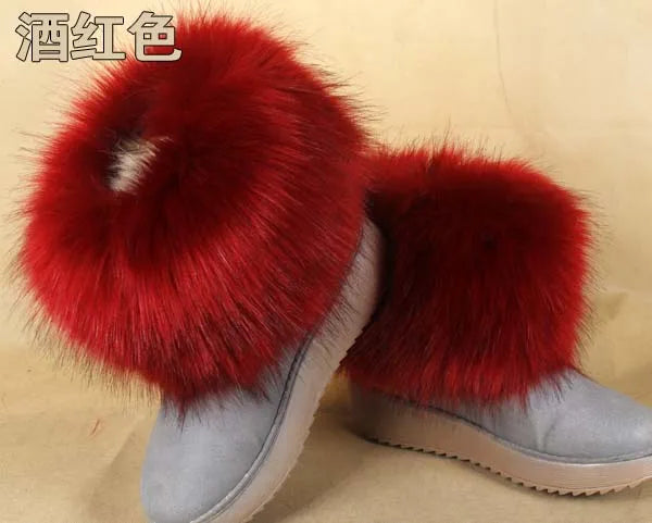 Luxury Faux Fur Fox Artificial Raccoon Shoes Cover Leg Warmers Ankle Boots Feet Cuffs Socks Cover Shoes Sleeve Elastic DIY - Kimlud