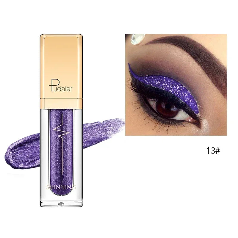 New Make Up Liquid Eyeshadow Waterproof Glitter Pigments Purple Gold Metalic Women Beauty Gel Eye Shadow Cream 18 Colors...