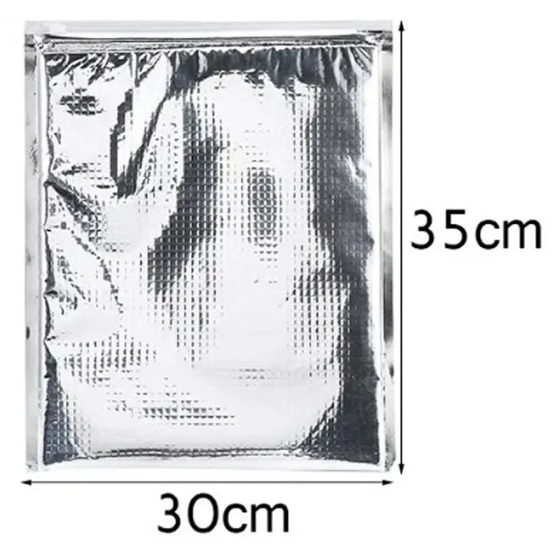 Relchoor 5pcs Insulated Food Storage Bag Aluminum Foil Insulated Reusable Bag Thermal Cooler Silver Outdoor Kitchen Food Bags