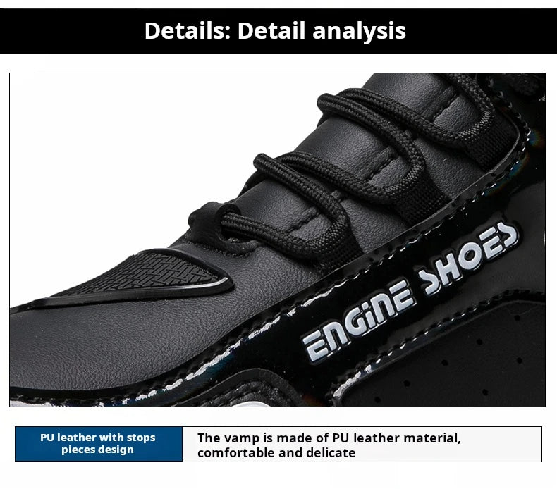Men Mountain Riding Shoe Outdoor Buckle Casual Shoes Couple's Style Women High Top Motorcycle Shoes Fashionable Motorcycle Shoes - Kimlud