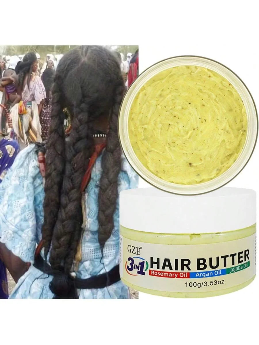 GZE 3 in 1 Hair Butter Nourishing Cream with Rosemary, Argan & Jojoba Oils for Deep Conditioning, Frizz Control, Stong Hair Root - Kimlud