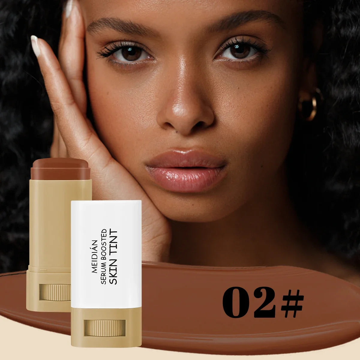 Bronze Foundation Stick Serum Boosted Skin Tint Silky Texture Moisturizing Coverage Concealer Base Even Skin Tone Makeup