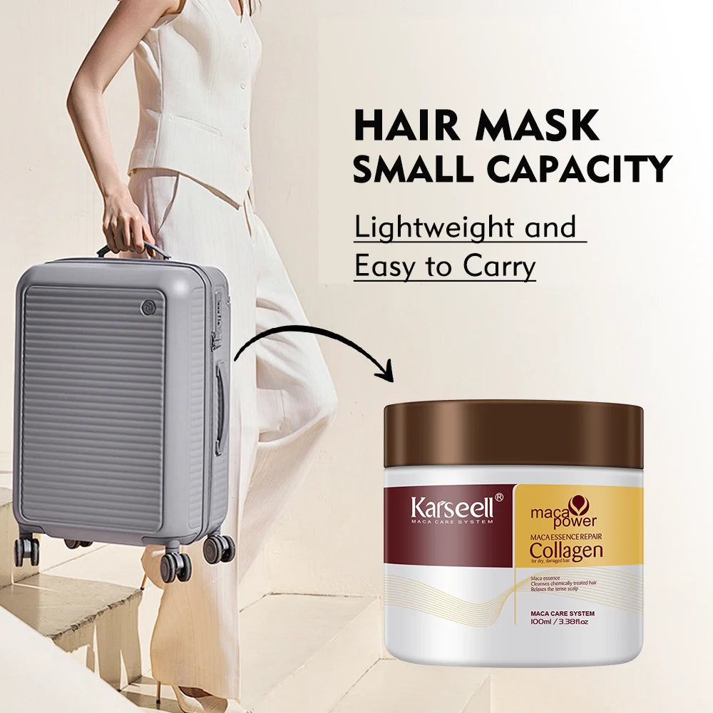 Karseell 100ML Collagen Hair Mask Deep Repair Damage Argan Oil Collagen Hair Treatment Prevent Hair Breakage for All Hair Types