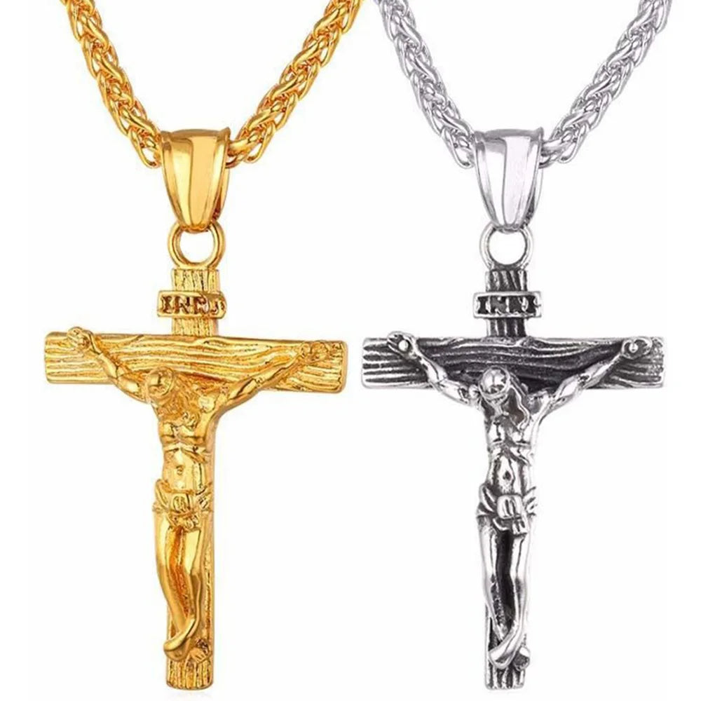 Premium Cross Necklace for Women 18k Gold Plated Trendy Gold Cross Pendant Chain for Girls Crucifix Necklace for Women Girls