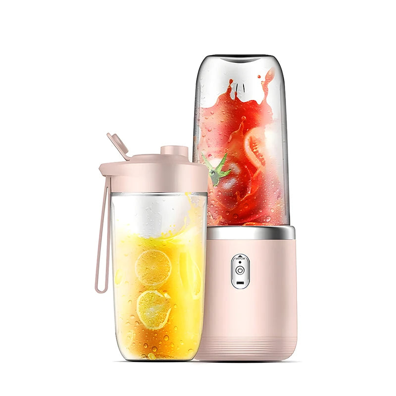 HOMEFISH 1PCS Juice Extractor Portable Rechargeable Small Juice Cup Home and Outdoor Multifunctional Juice Mixing 2Cups