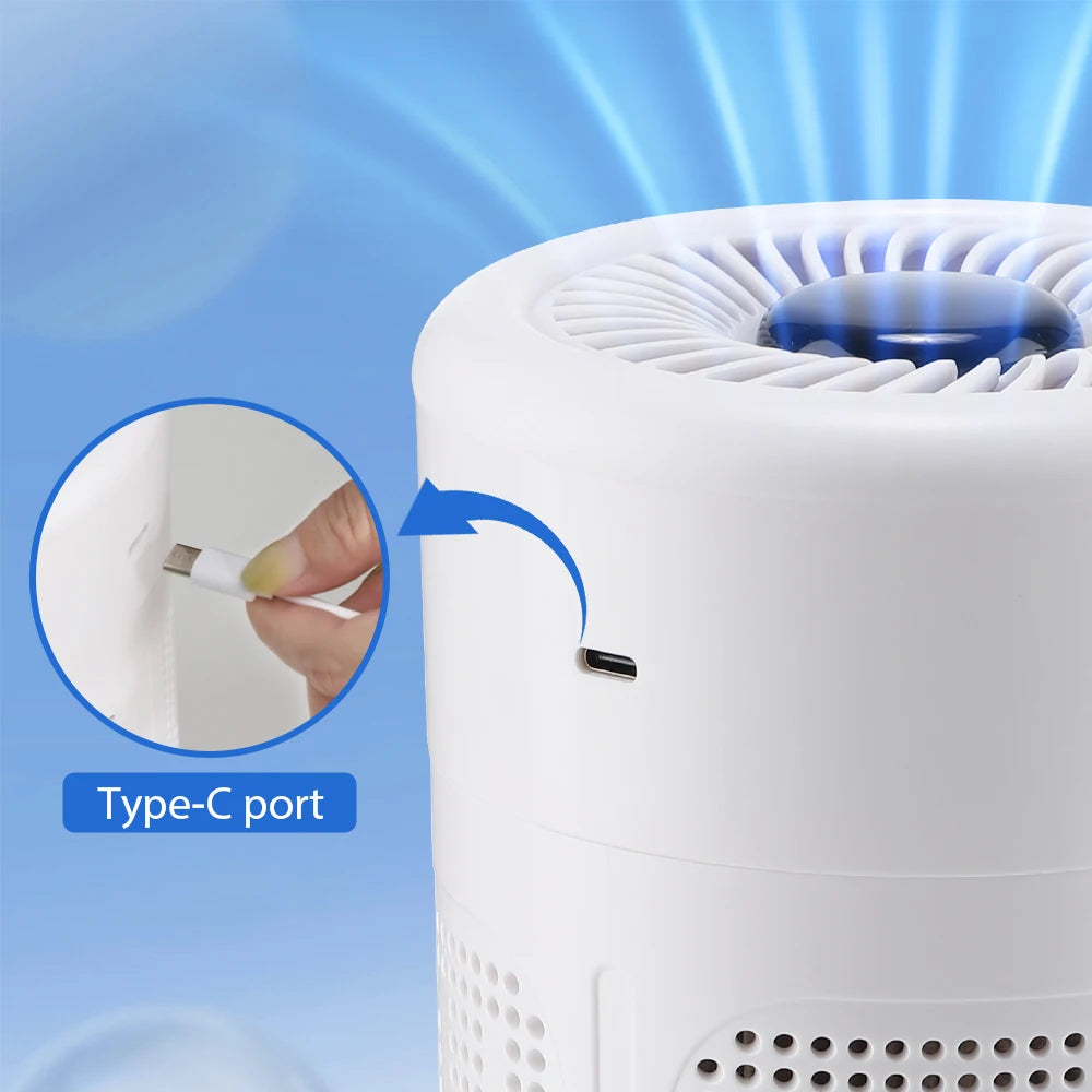 Mini Desktop Air Purifier Negative Ion HEPA Filter Air Cleaner with Fragrance Tablet Home Car Purifiers Air Eliminates Odors Pet