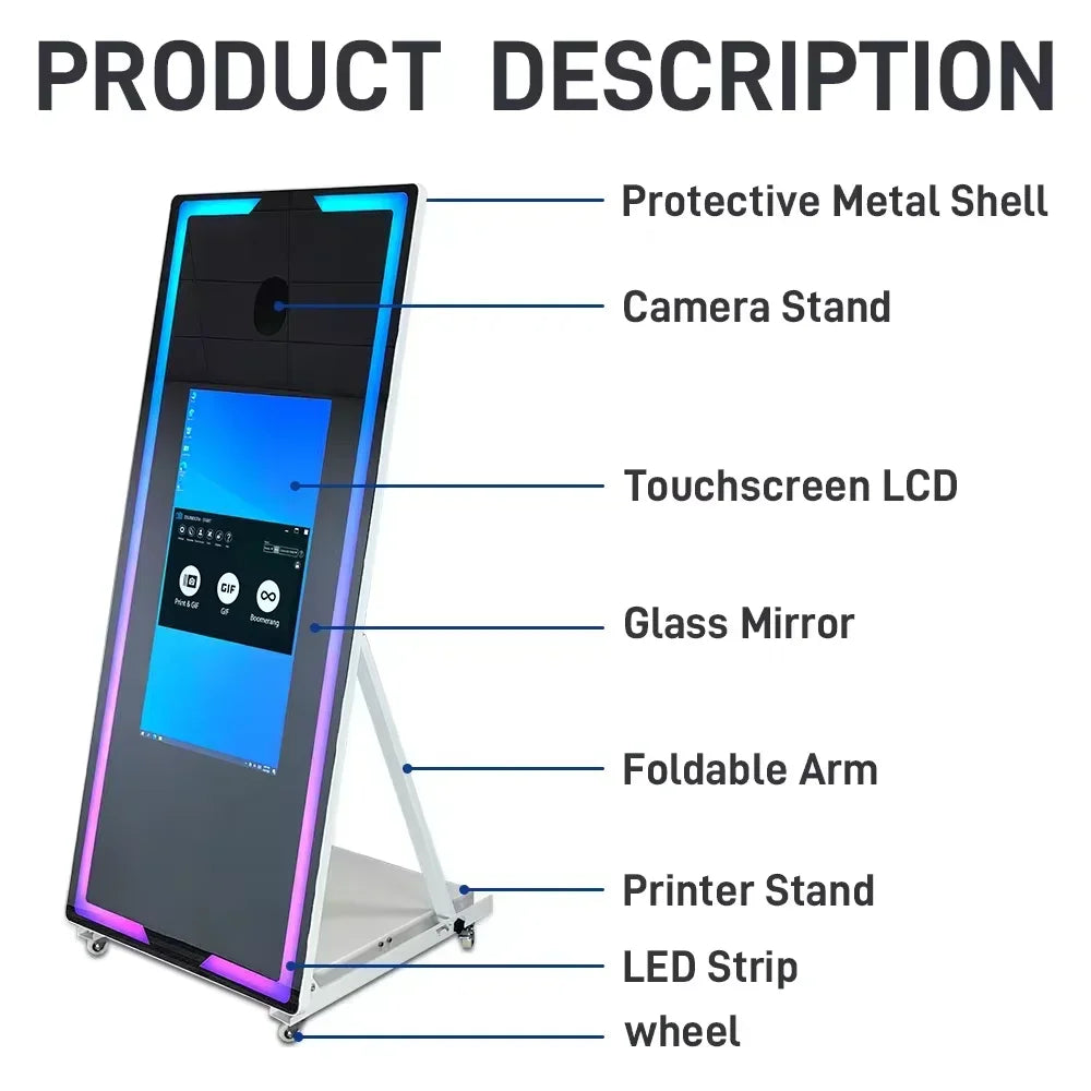 A must-have for large Christmas parties! The latest high-quality Magic Mirror Photo Booth, 65-43 inches, comes with a...