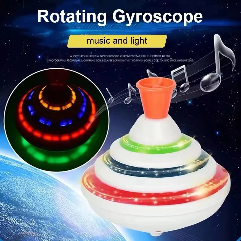 Classic Magic Spinning Tops Toy Music Light Gyro Children's Toys with LED Flash Light Music for Kids Boy Birthday Gift Children