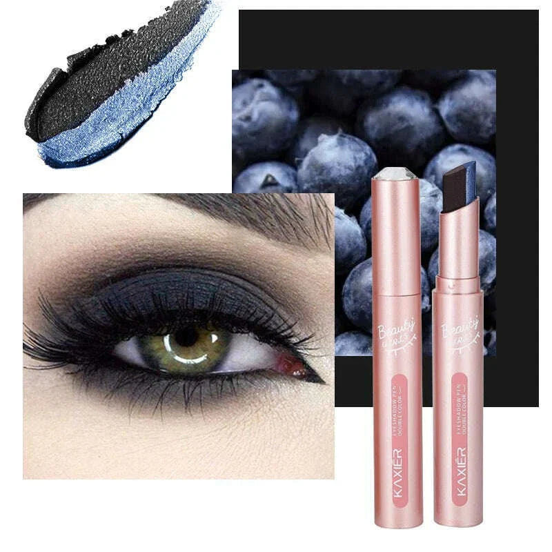 Waterproof Double Color Eye Shadow Stick - Gradient, Sweat-proof, and Smudge-proof Makeup Tool for Easy and Long-lasting