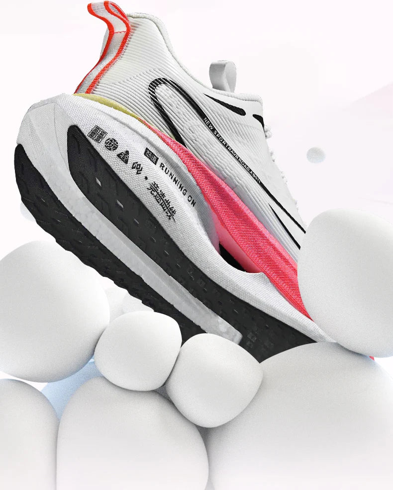 Fluorescence Sports Running Shoes Men Marathon Sneakers CarbonPlate Lightweight Breathable Comfortable Women Athletic Sneakers