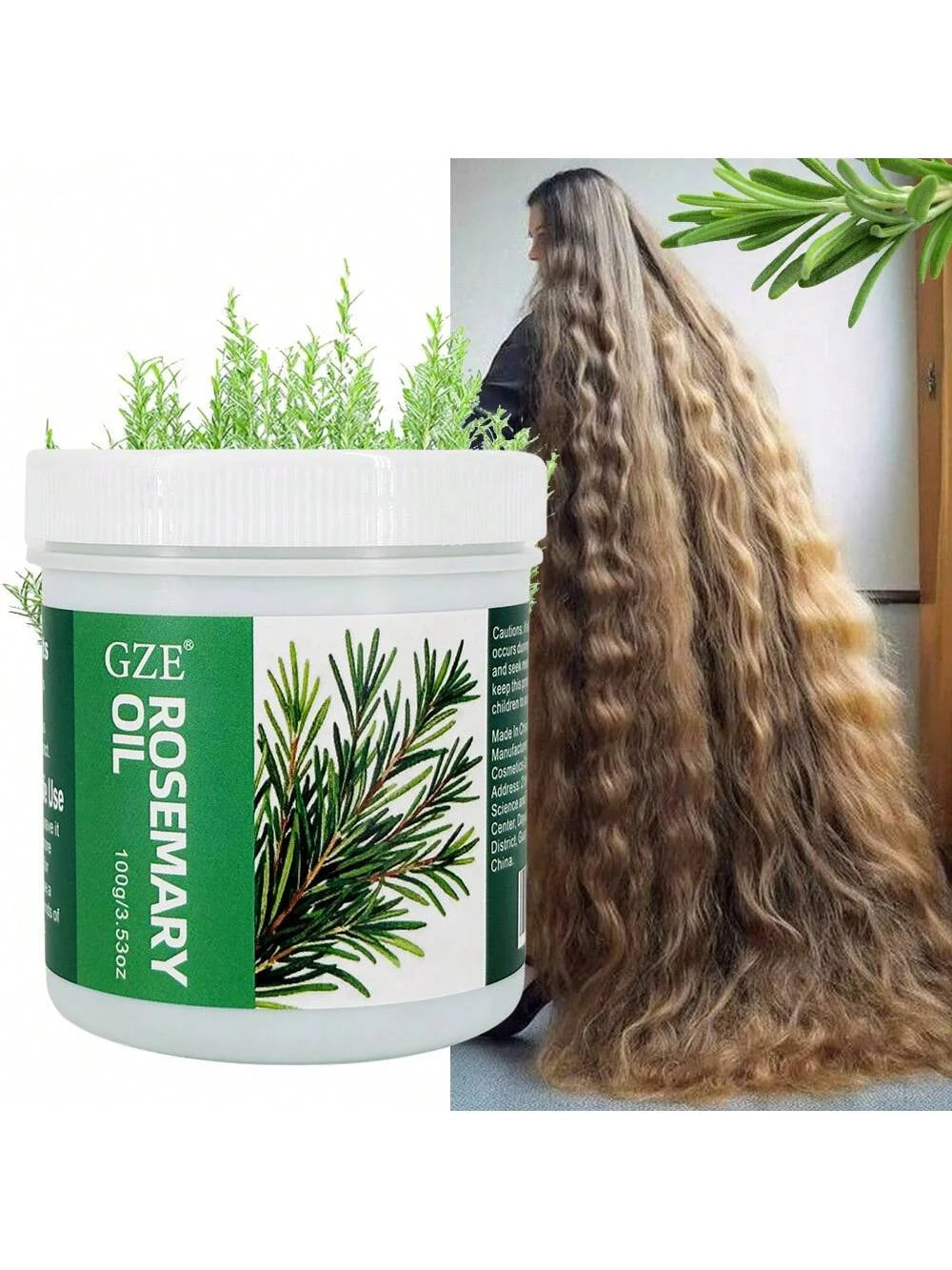 GZE 100% Pure Organic Rosemary Oil Long Lasting Lightweight Hair Essential Oil Moisturizing For Hair Strengthens And Scalp