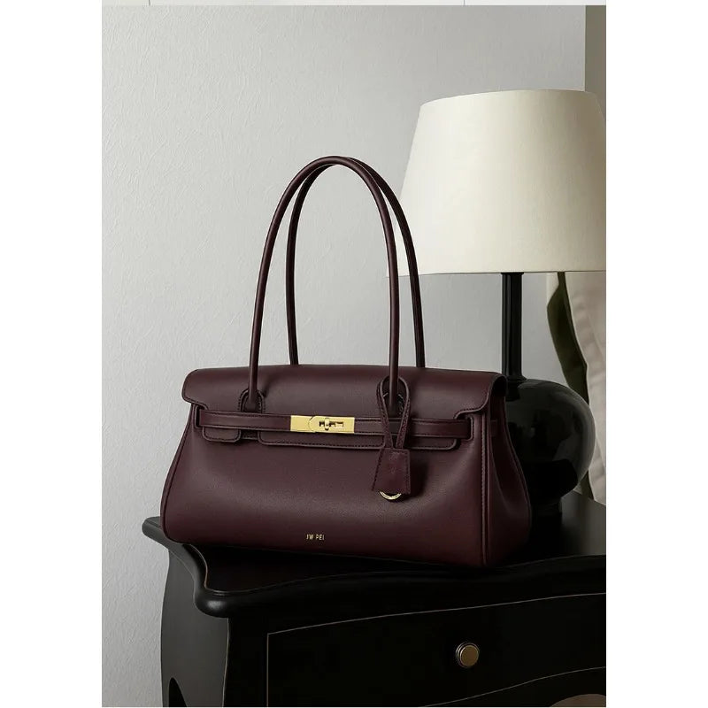 JW PEI Women's Briefcase, New Style, Handbag, Shoulder Bag, Underarm Bag, Niche Design, Baguette Bag - Kimlud