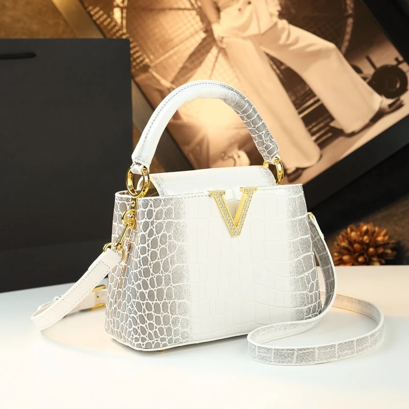 2025 New Crocodile Pattern Leather Women Handbags Luxury Fashion Small Shoulder Messenger Bag Portable Crossbody Shell...