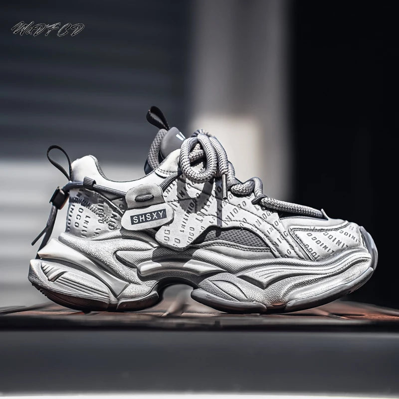 Chunky Sneakers Mens Designer Easy Matching Sport Shoes Fashion Casual Leather Fabric Breathable Height Increased Platform Shoes