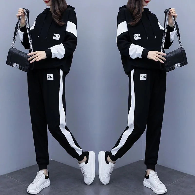 Plus Size Casual Sportswear Set 200 Pounds Large Women's Fashionable Loose Two-Piece Suit Spring Autumn New Arrival |...