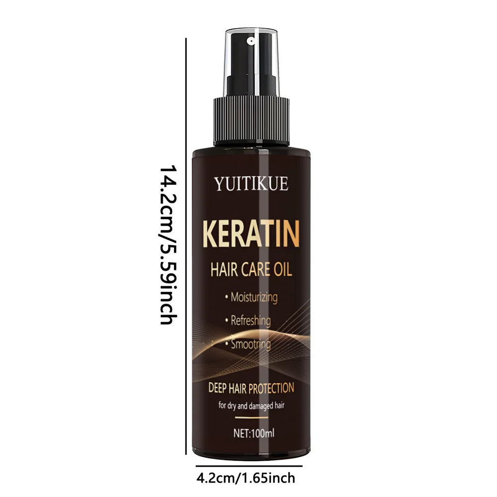 Keratin Hair Oil · Moisturizing, Refreshing and Smooth Deep Hair Care Suitable for Dry and Damaged Hair