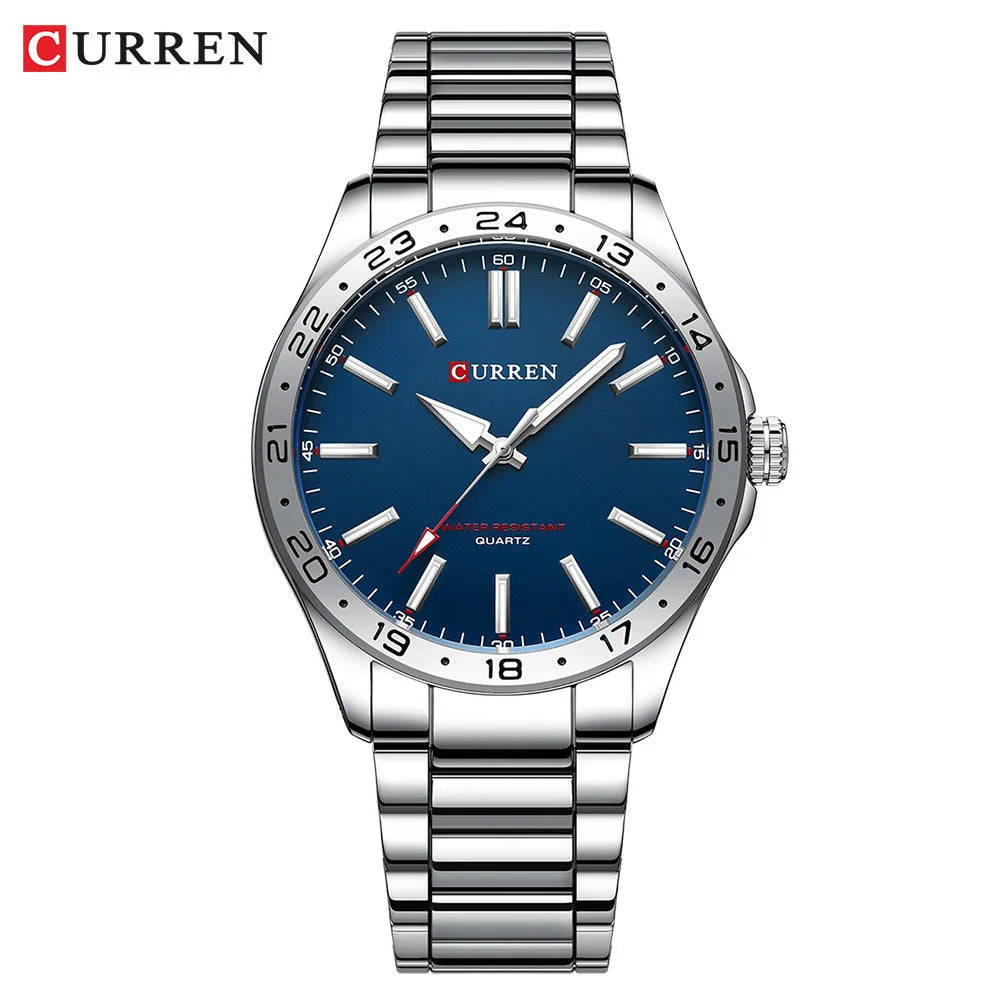 CURREN Men Fashion Ultra Thin Watches Simple Men Business Stainless Steel Quartz Watch Casual Watch For Man Relogio Masculino