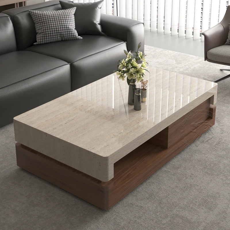 Drawers Minimalist Coffee Table Wood Modern Decoration Space Coffee Table Saving Aesthetic Mesas Bajas Postmodern Furniture