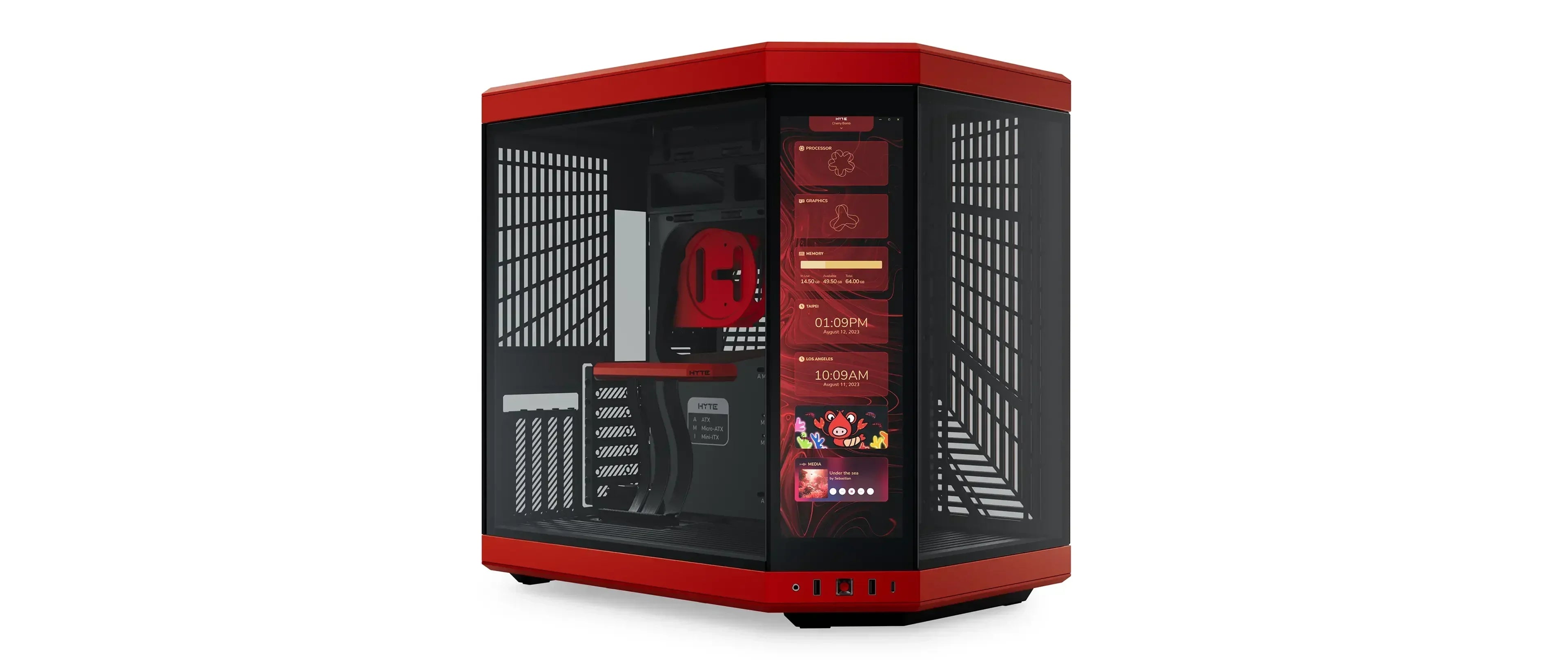 New HYTE Y70 Touch Dual Chamber ATX Mid Tower Modern Aesthetic Case With Integrated 2.5K LCD Touchscreen