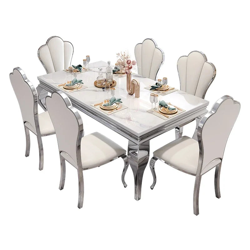 Marble Luxury Dining Table Unique Gold Individual White Italian Dining Table Rectangular Design Mesa Comedor Home...